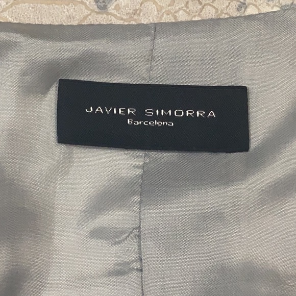 A beautiful baby blue, snake skin patterned overcoat by Javier Simorra - Picture 3 of 4